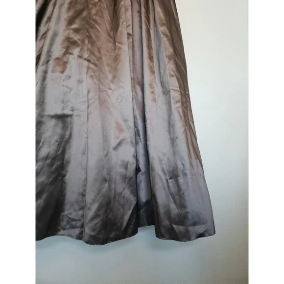 Alfred Angelo Womens 4 Bridesmaid Dress Prom Formal Strapless Shiny Gray Long - Picture 3 of 5